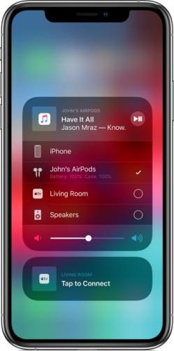 ios12-iphone-xs-control-center-airplay-to-airpods-selected.jpg
